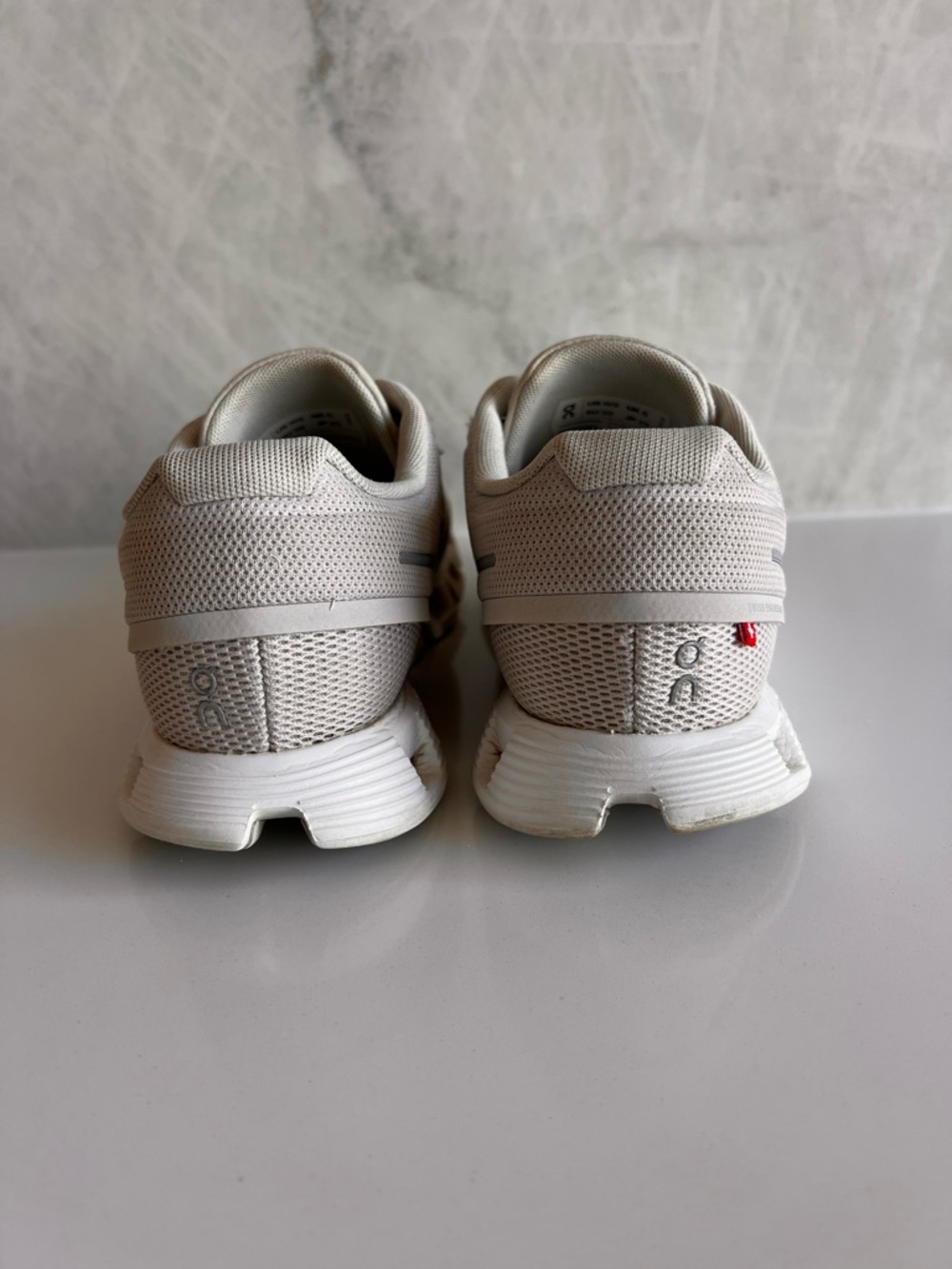 On Cloud Beige Mesh Running Sneakers - Picture 5 of 9